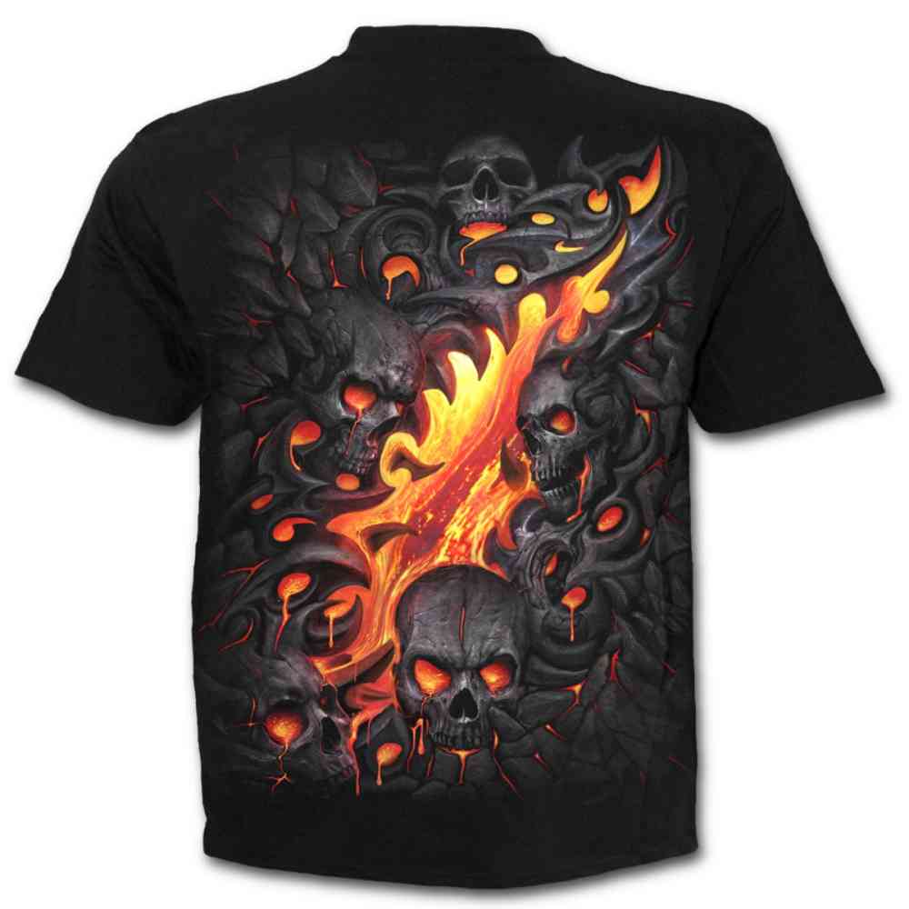 Spiral - SKULL LAVA Mens T-shirt - Black